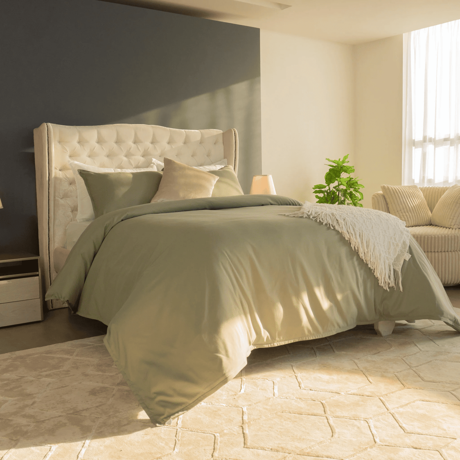 Combo Salvia: Plumón + Duvet Cover + Juego de Sábanas + Cojín REGALO + ENVÍO GRATIS