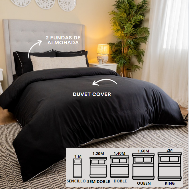 Duvet Cover Negro - Colección Terra