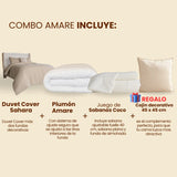 Combo Sahara: Plumón + Duvet Cover + Juego de Sábanas + Cojín REGALO + ENVÍO GRATIS