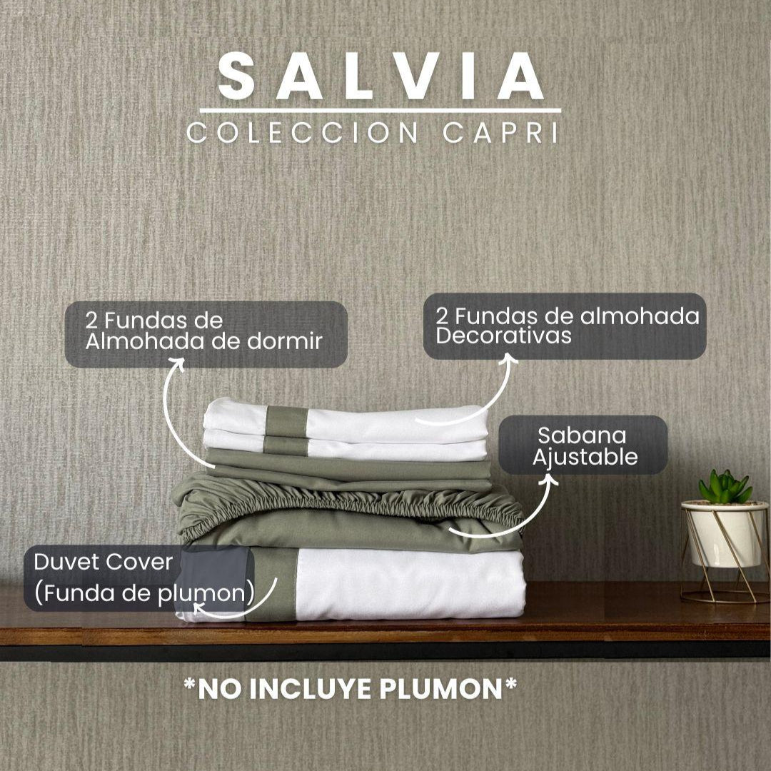 Set Duvet Cover Salvia + Envío Gratis - Colección Capri