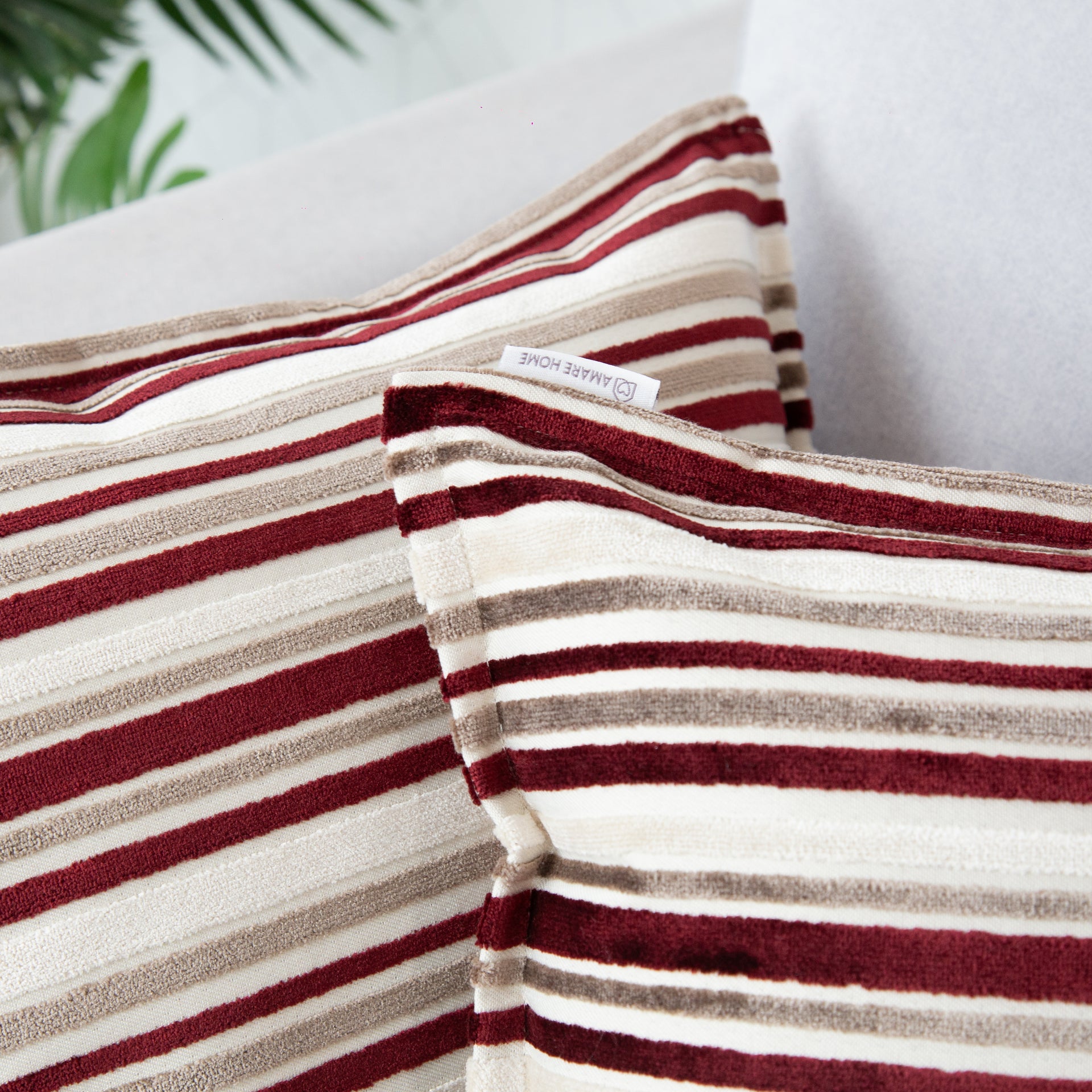 Cojín Beige & Wine 45 cm x 45 cm - Colección Lineal Luxe