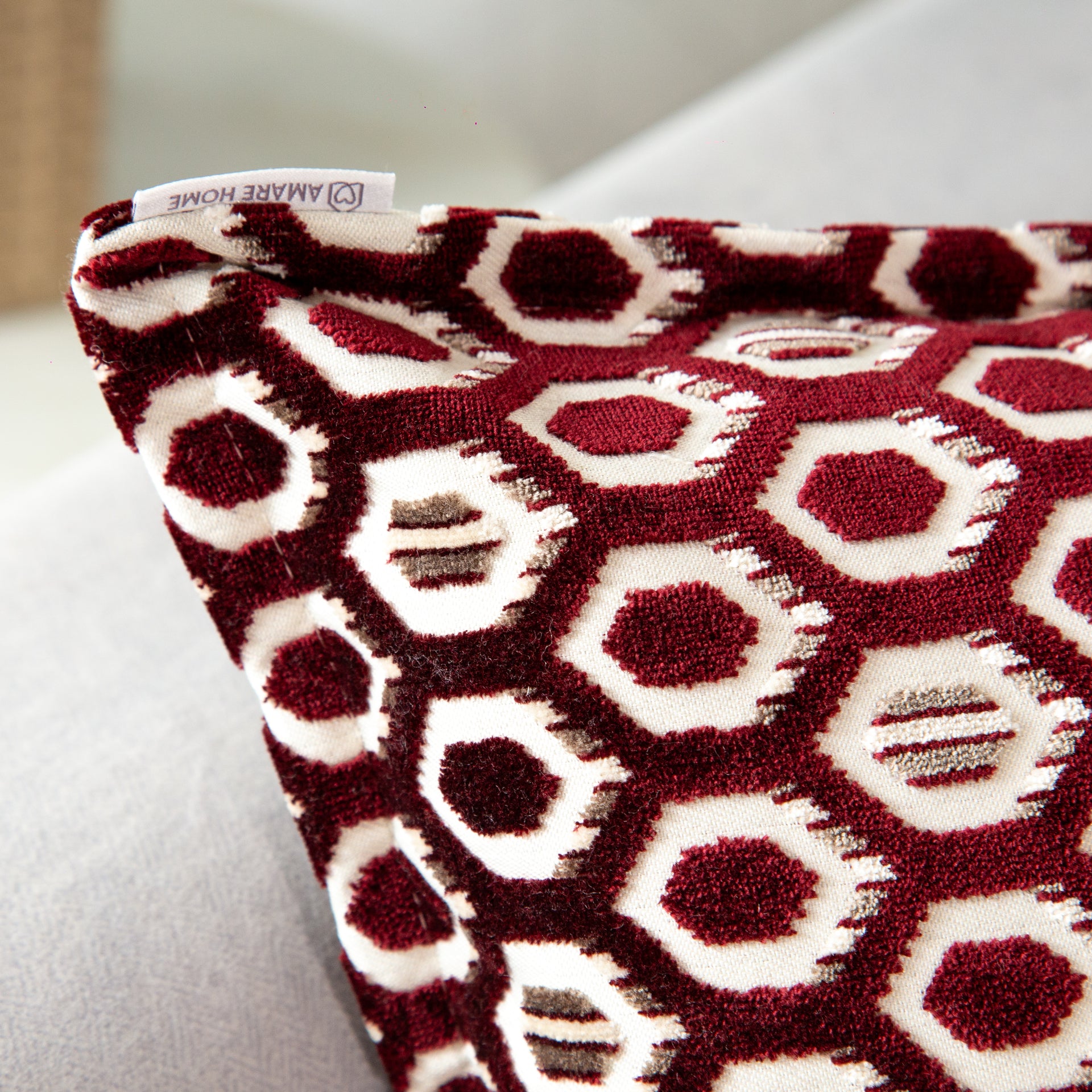 Cojín Hexa Wine 45 cm x 45 cm - Colección Geometric Bliss