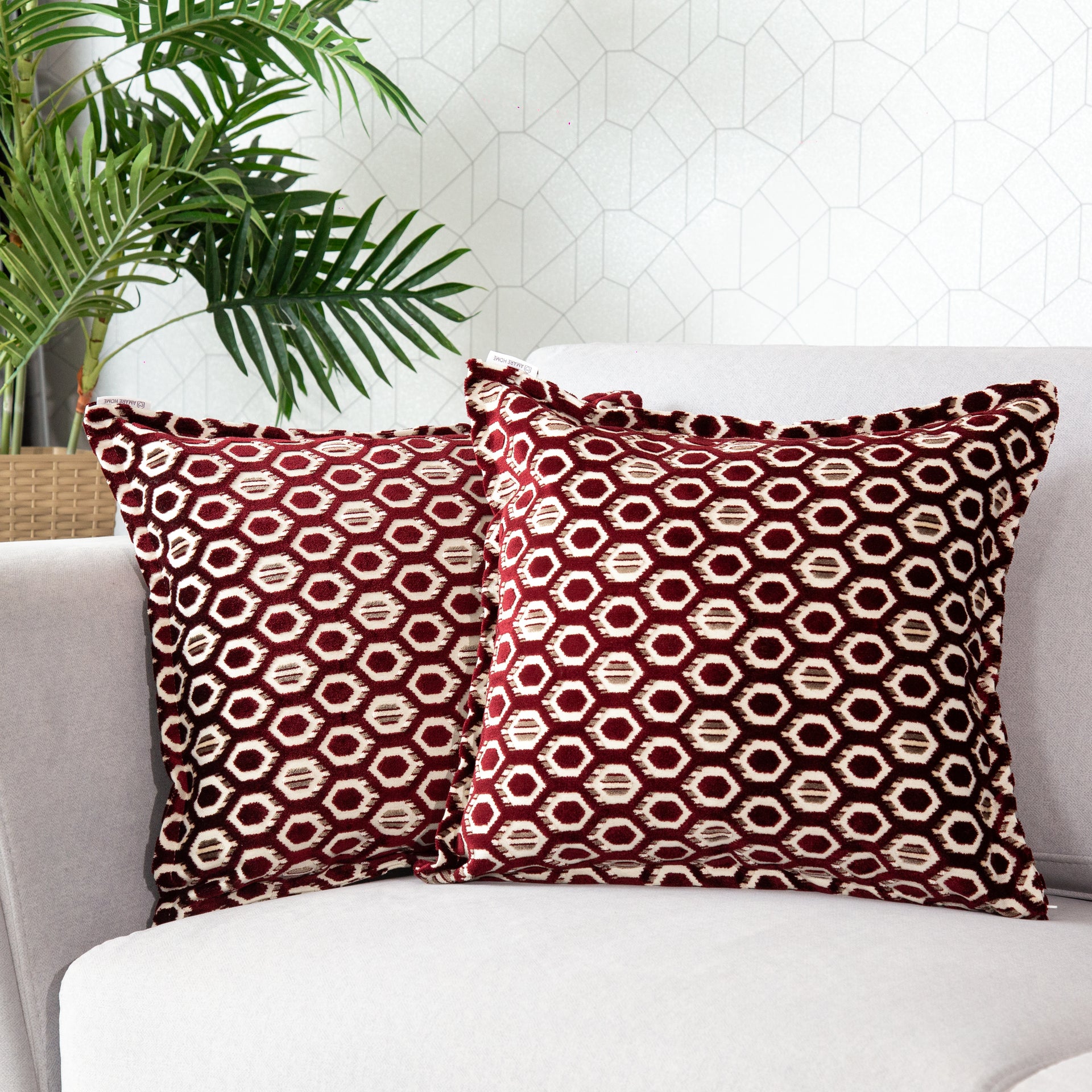 Cojín Hexa Wine 45 cm x 45 cm - Colección Geometric Bliss