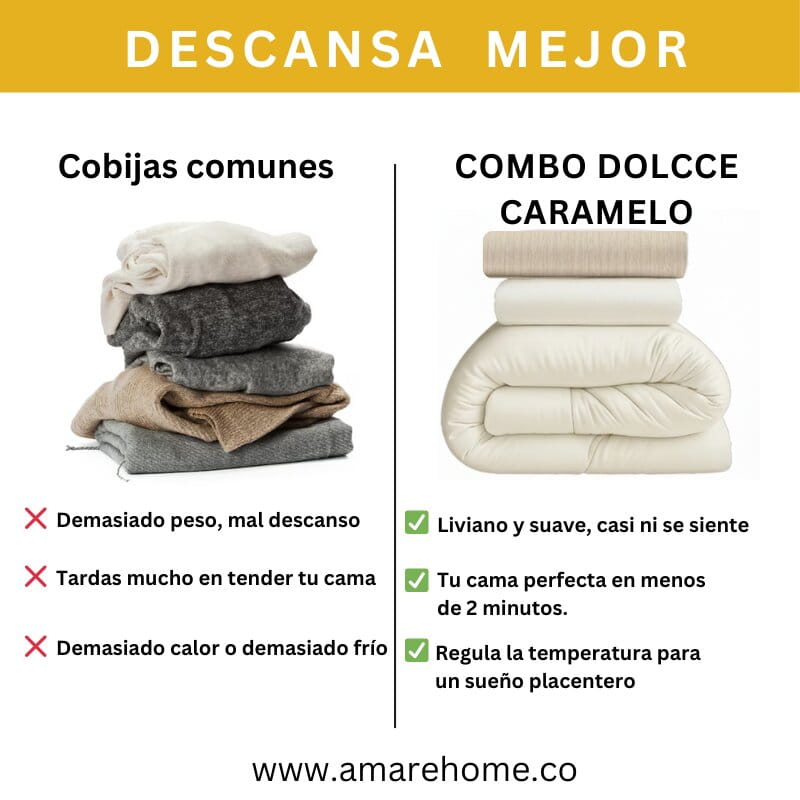 Combo Dolcce Caramelo: Plumón + Duvet Cover + Juego de Sábanas + Cojín REGALO + ENVÍO GRATIS