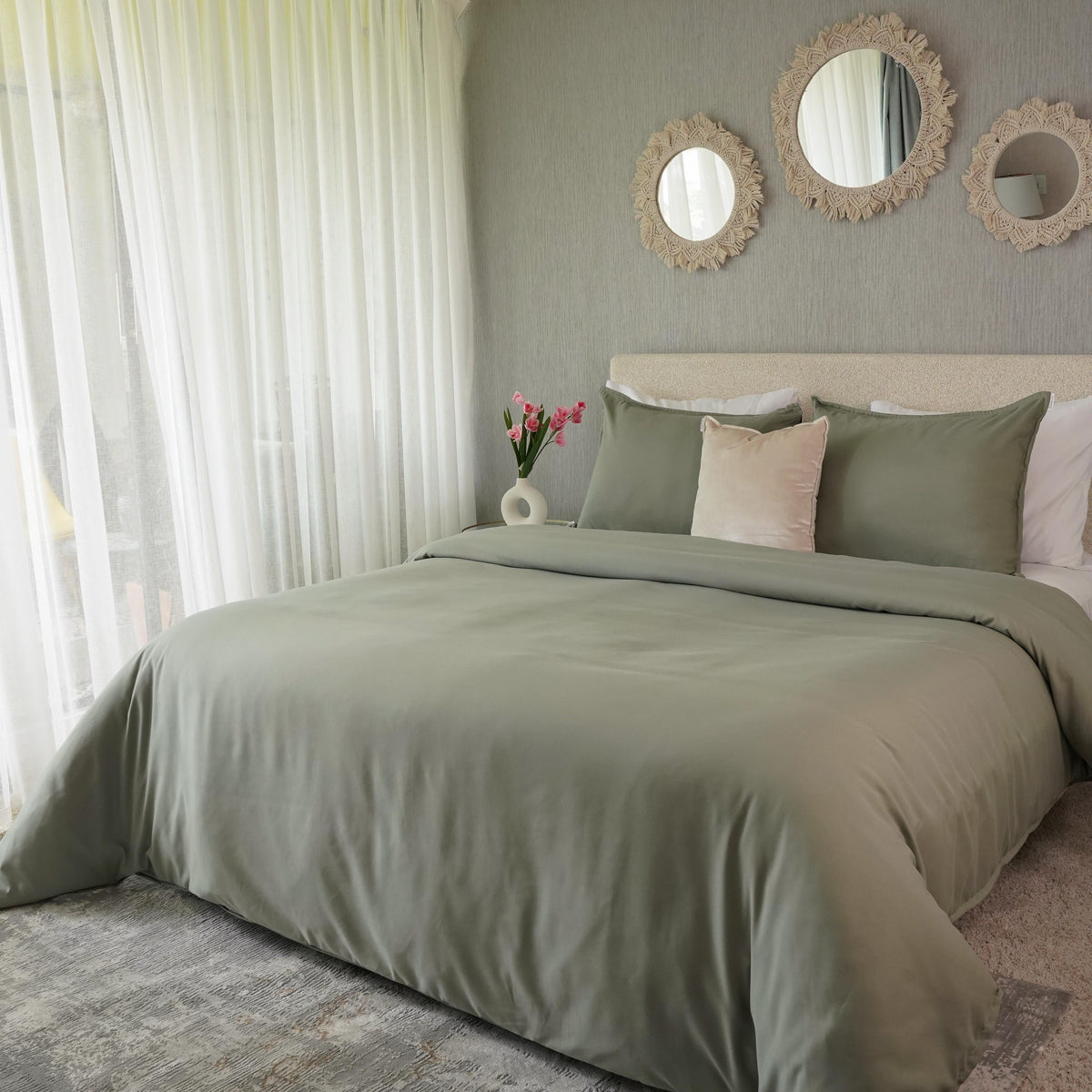 Combo Salvia: Plumón + Duvet Cover + Juego de Sábanas + Cojín REGALO + ENVÍO GRATIS