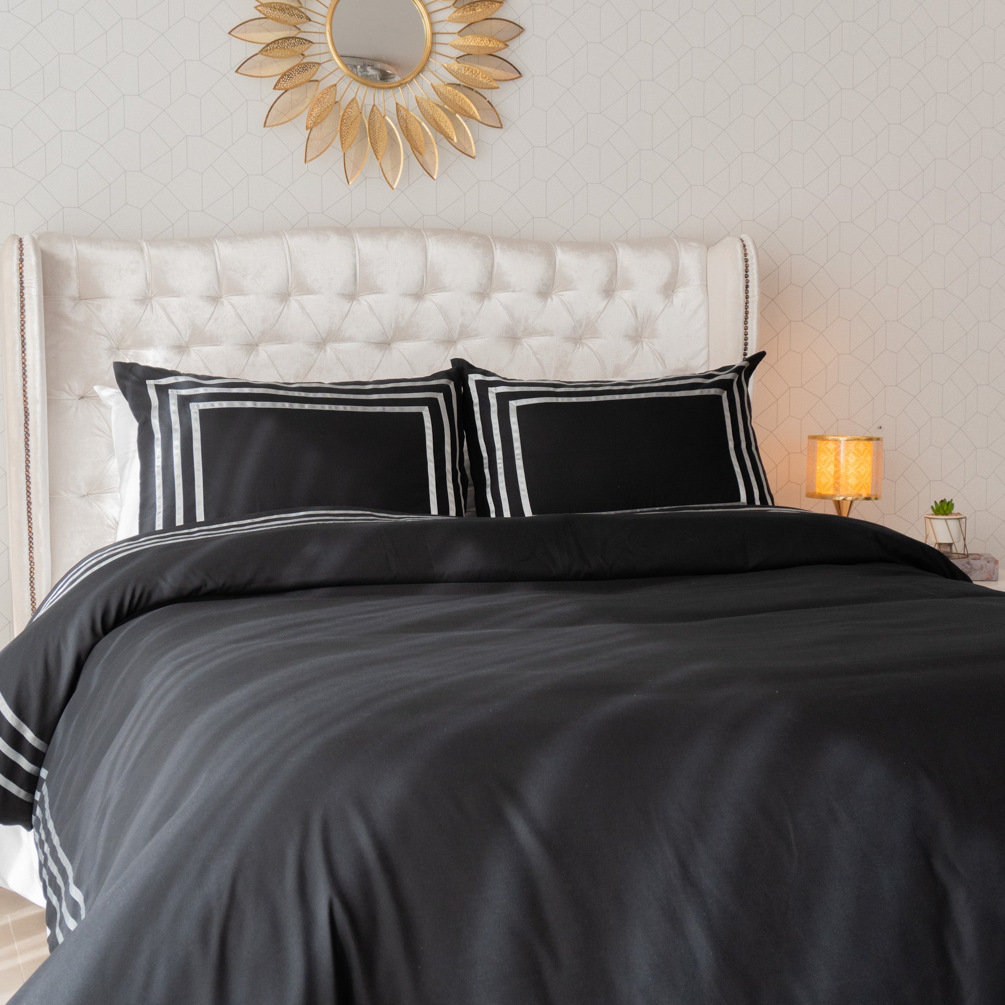 Set Duvet Cover Black Silver - Colección Luar
