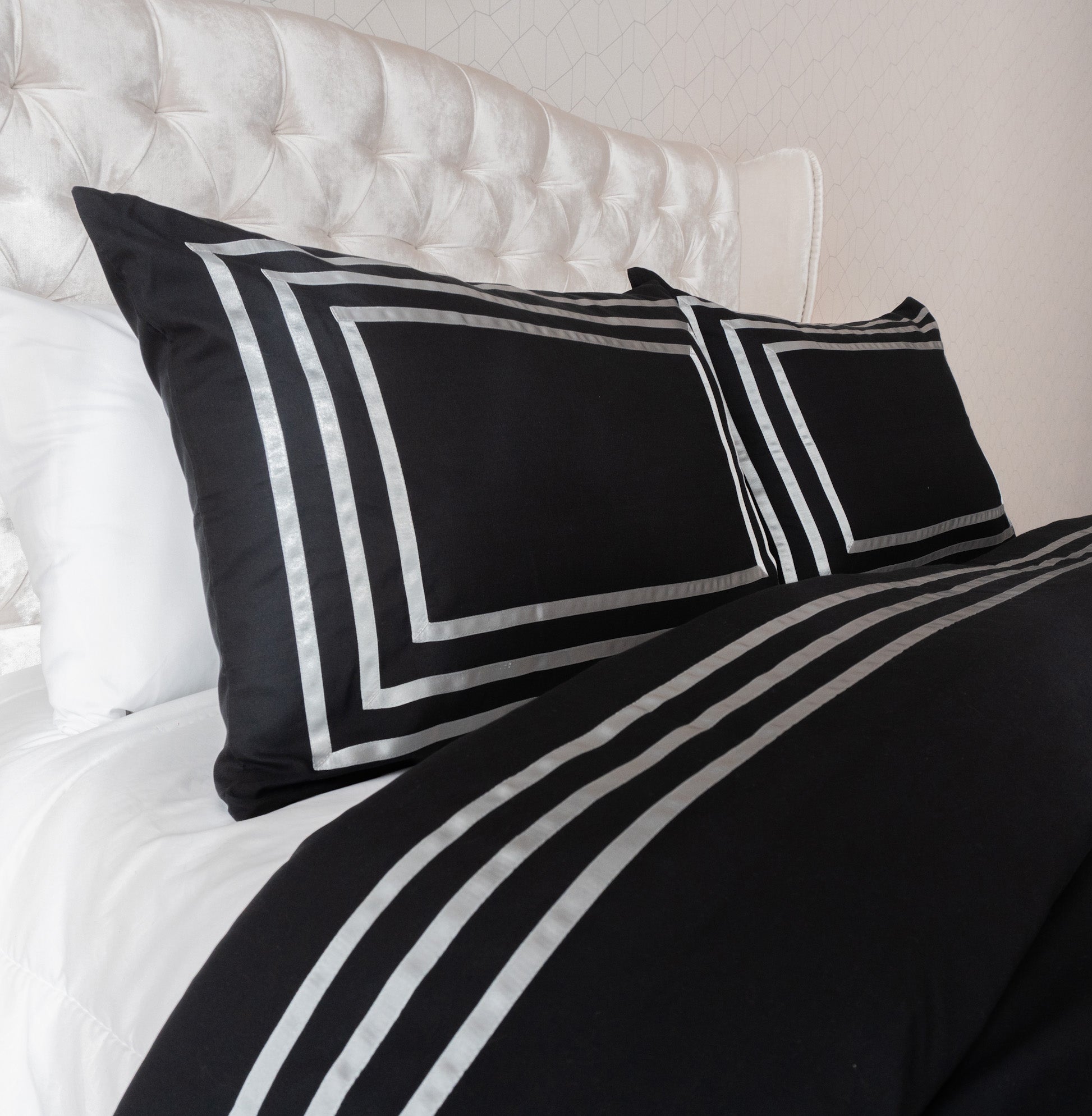 Set Duvet Cover Black Silver - Colección Luar