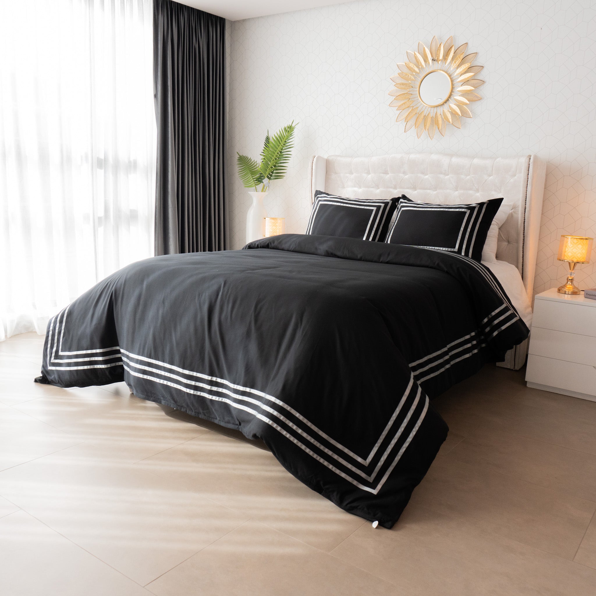 Set Duvet Cover Black Silver - Colección Luar