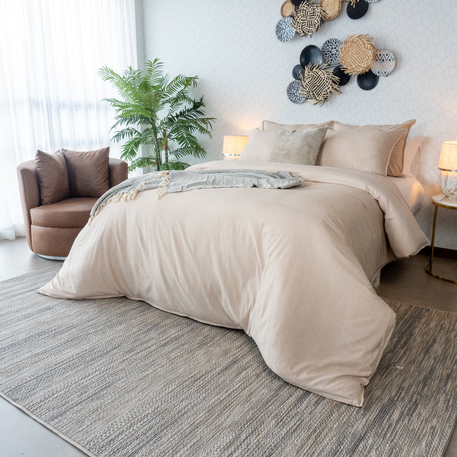 Combo Dolcce Caramelo: Plumón + Duvet Cover + Juego de Sábanas + Cojín REGALO + ENVÍO GRATIS