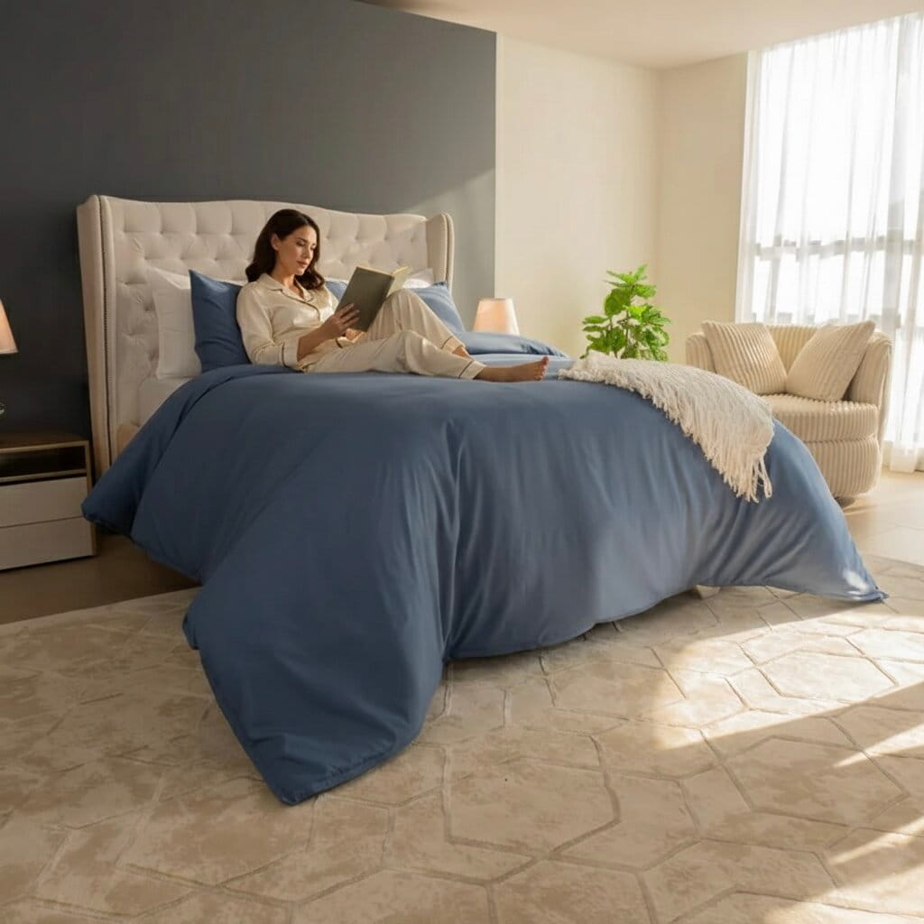 Combo Cobalto: Plumón + Duvet Cover + Juego de Sábanas + Cojín REGALO + ENVÍO GRATIS