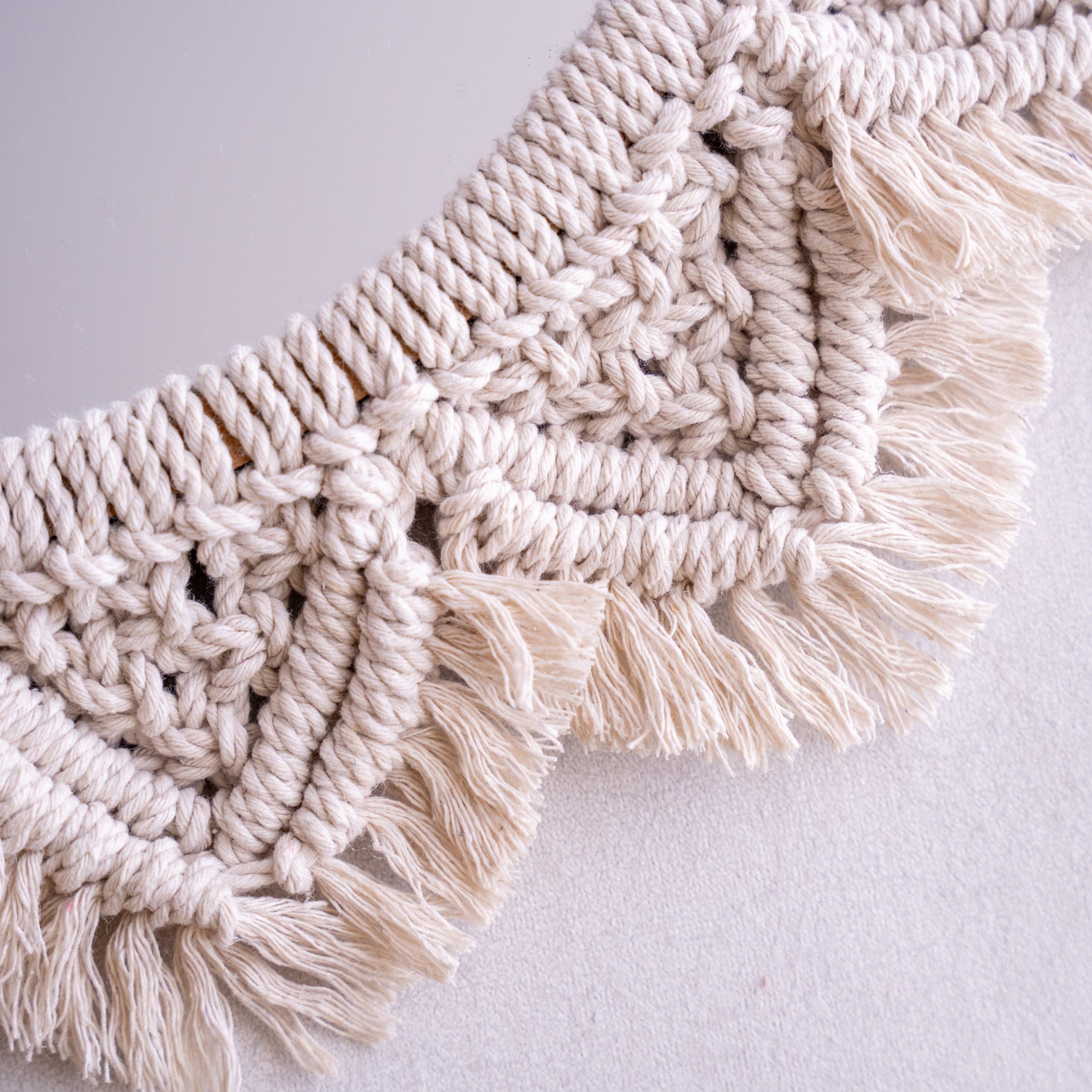 Espejo en Macramé Crema - Colección Elegance