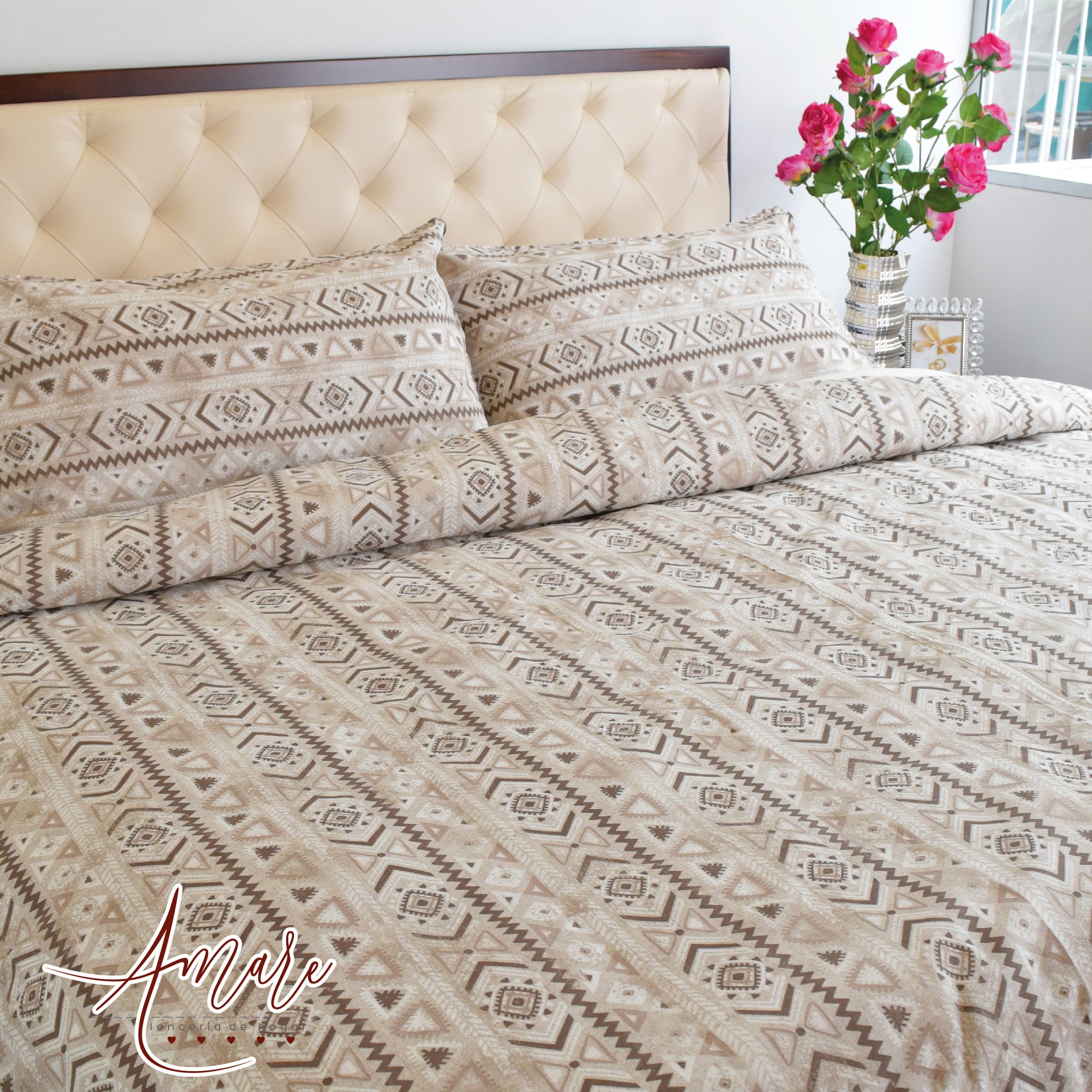 Duvet cover beige dots - Inizio Collection