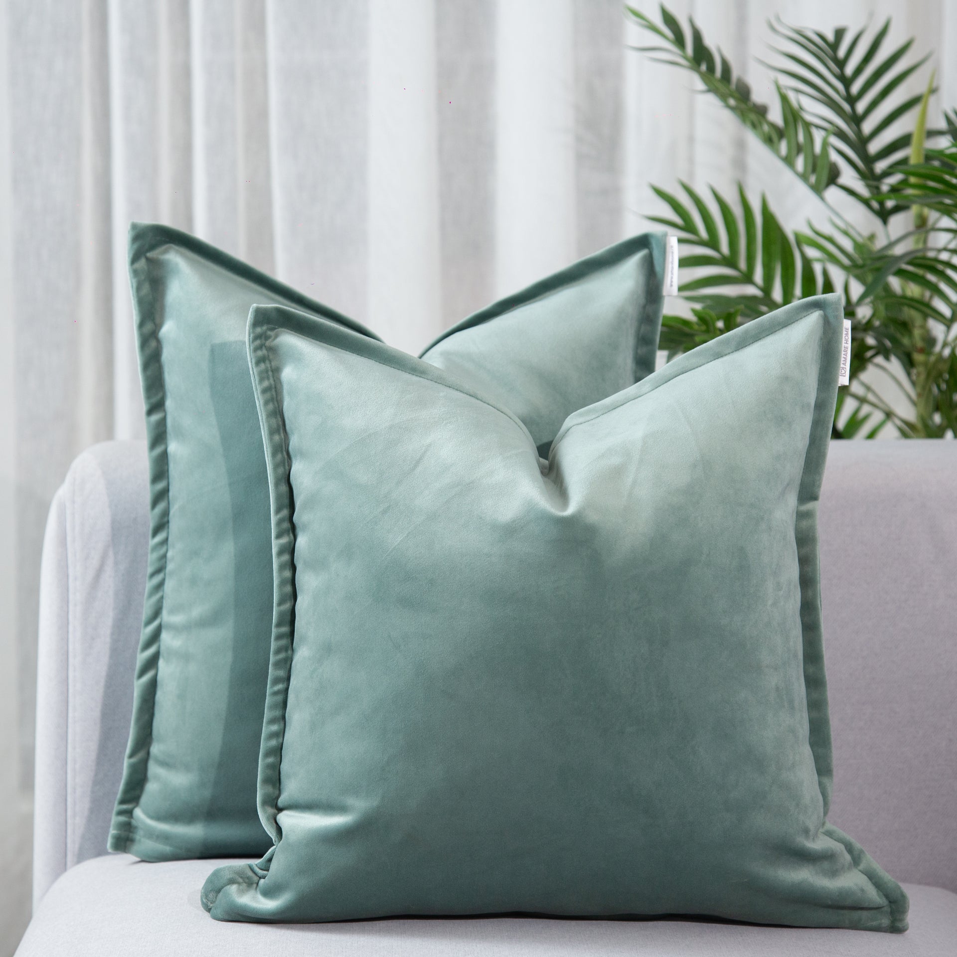 Cojín Nantes Verde Jade 45 cm x 45 cm - Colección Prestige