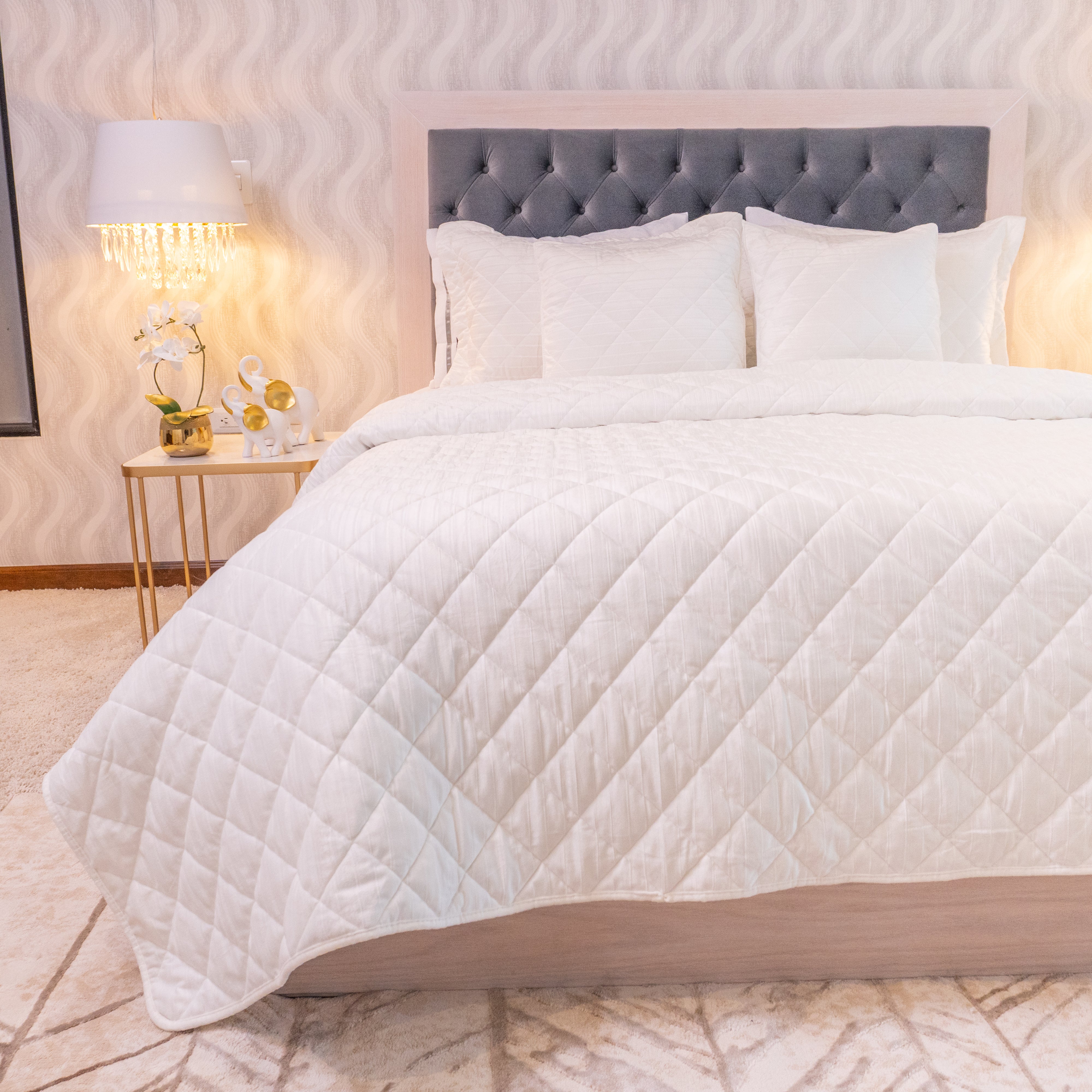 Gray bedspread set - Velor Collection