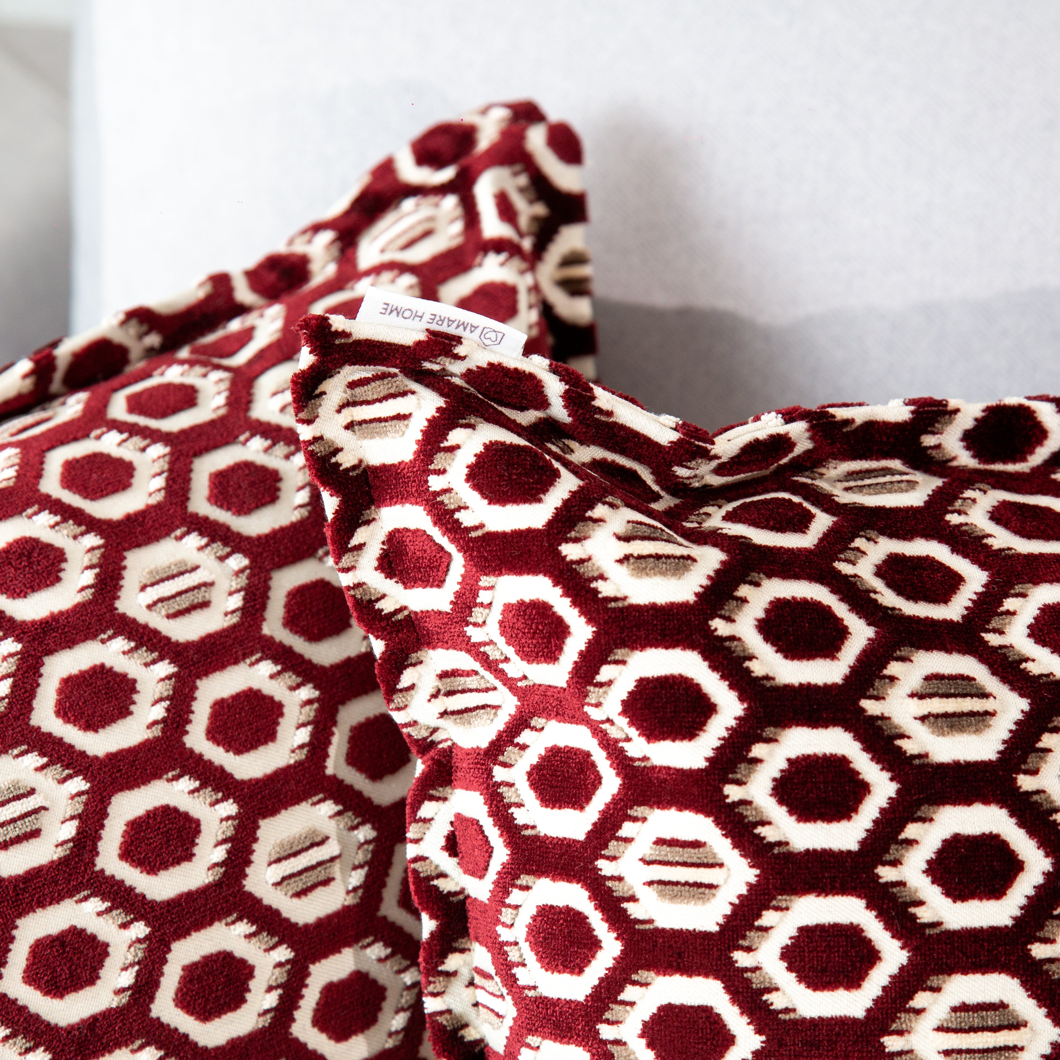 Cojín Decorativo Hexa Wine - Colección Geometric Bliss