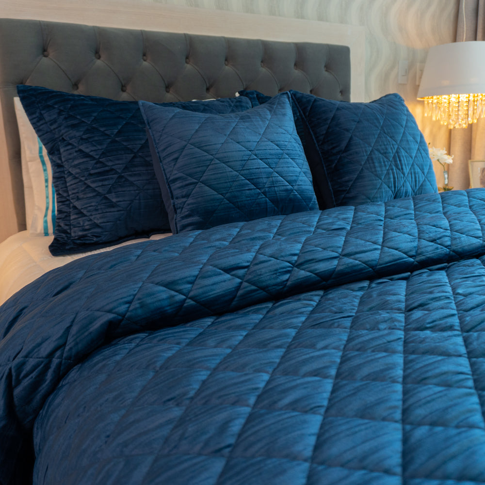Dark blue bedspread set - Velor Collection