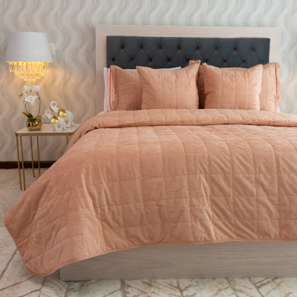 Salmon Bedspread Set - Chanel Collection