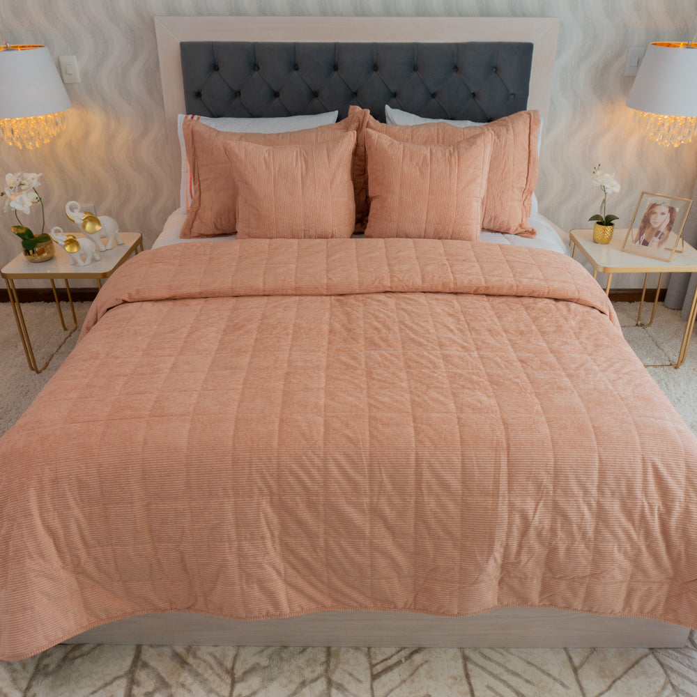 Salmon Bedspread Set - Chanel Collection