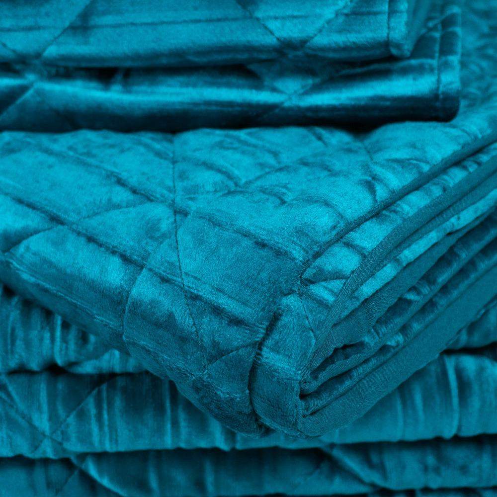 Colcha Velour Azul Turquesa