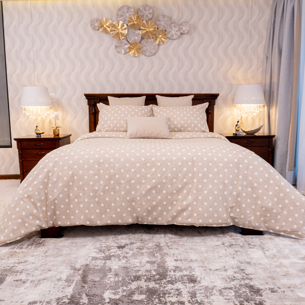 Duvet cover beige dots - Inizio Collection