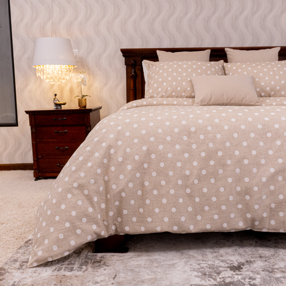 Duvet cover beige dots - Inizio Collection