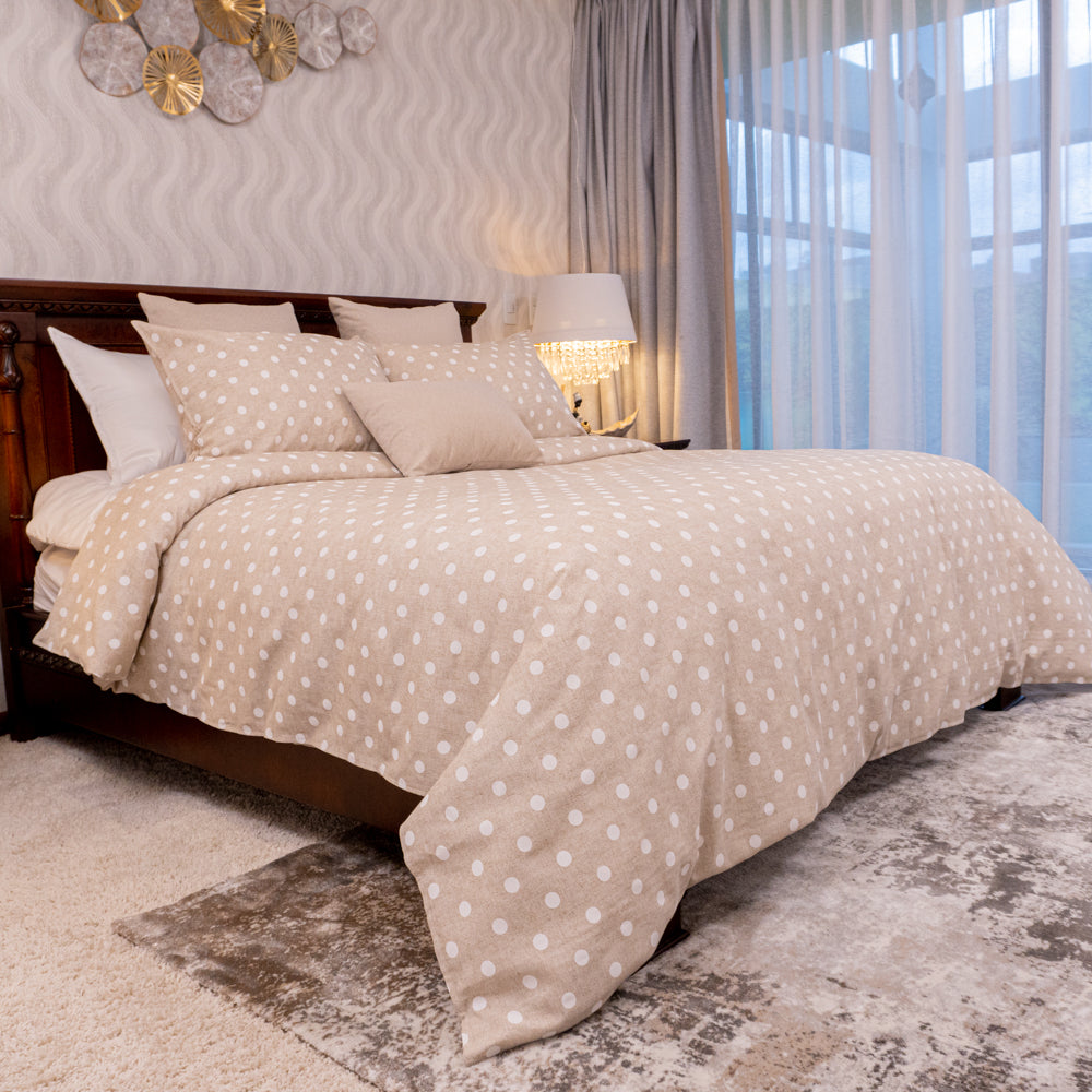 Duvet cover beige dots - Inizio Collection