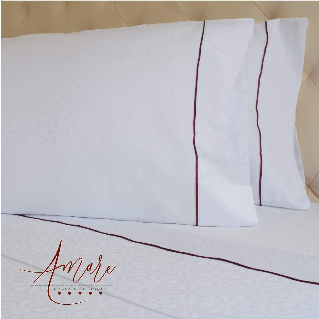 Juego de cama 260 Hilos Bella Maria Vino