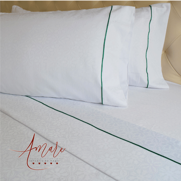Juego de cama 260 Hilos Bella Maria Verde